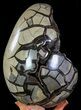 Masive, Septarian Dragon Egg Geode - Black Crystals #63133-2